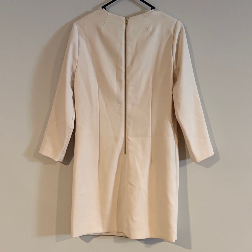 J. Crew Chic Cream Long Sleeve Dress - Picture 6 of 8